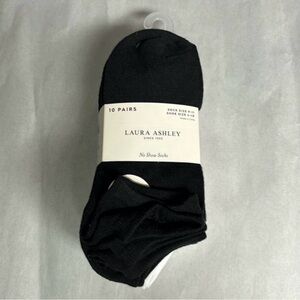 New Laura Ashley Socks Women’s 10 Pair White & Black No Show Socks Casual Active